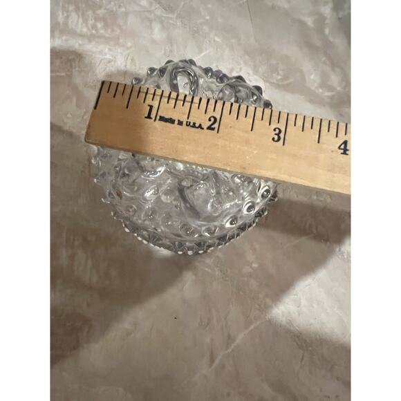 Duncan Miller Hobnail Clear Glass Ivy Bowl /Rose Ball Pedestal Vase Crimped Top - Picture 6 of 12